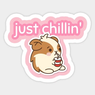 Just Chillin Cute Hamster Sticker